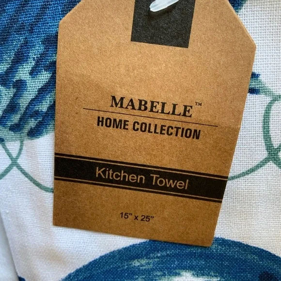 Mabelle Coastal Printed Kitchen Cotton Towels Nautical Beach Blue White 2 Pieces - Picture 5 of 16